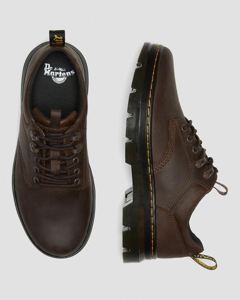 Men's Dr Martens Reeder Crazy Horse Leather Casual Shoes Dark / Brown | AU 477RVD